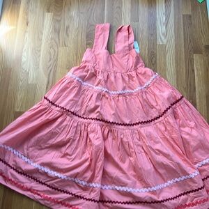 The Helena Square-Neck Tiered Midi Dress: Smocked Scallop Edition NWT Size M